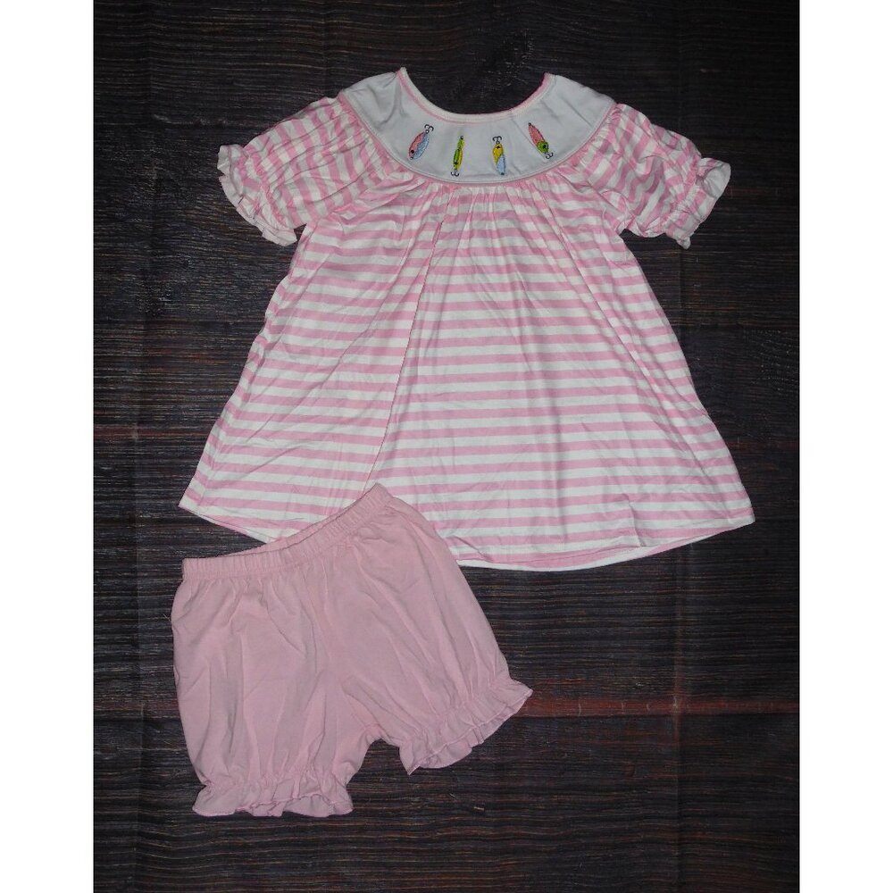 Boutique Fishing Lures Tunic & Shorts Girls Outfit Set